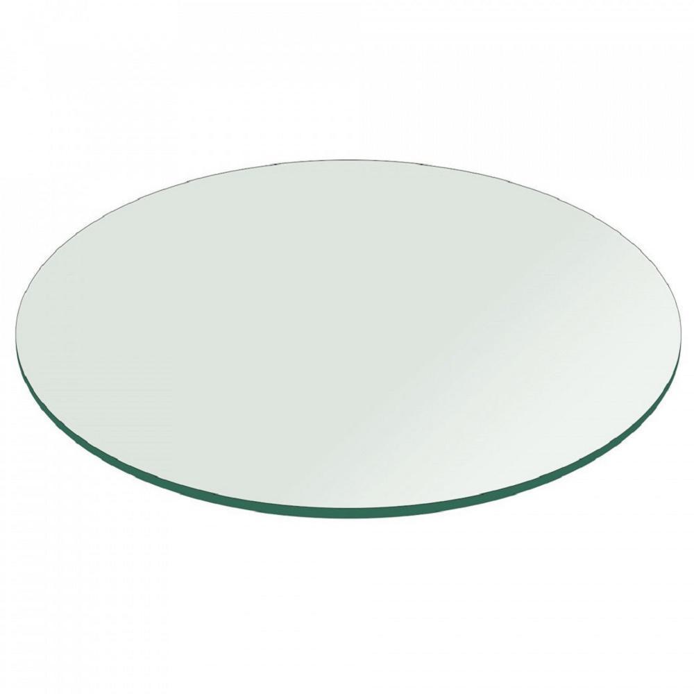 29 in. Clear Round Glass Table Top, 1/4 in. Thickness Tempered Flat Edge Polished - Super Arbor