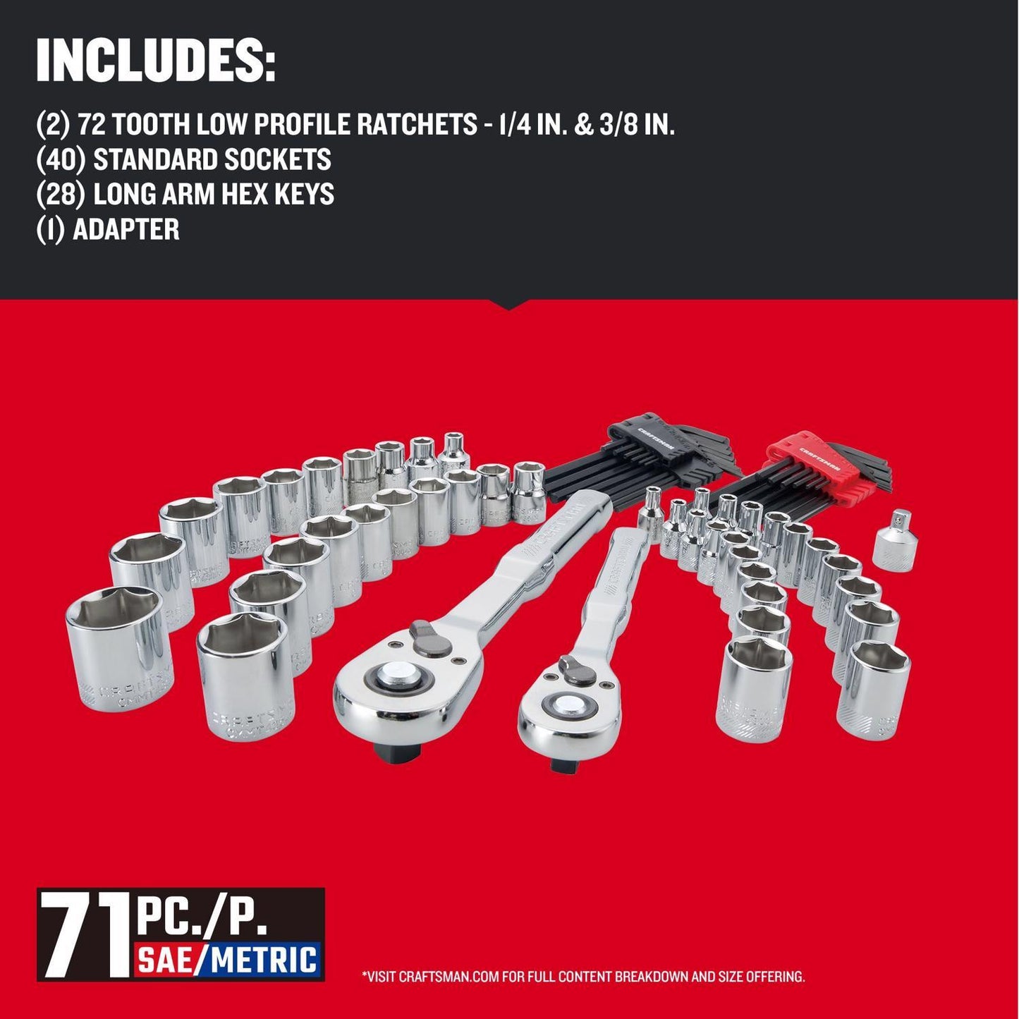 Craftsman Versastack 71-Piece Mechanic's Tool Set - Metric & SAE