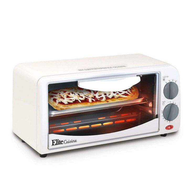 Personal 650 W 2-Slice White Toaster Oven with Built-In Timer