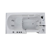Rampart 5 ft. Walk-in Whirlpool Bathtub with 4 in. Tile Easy Up Adhesive Wall Surround in White - Super Arbor