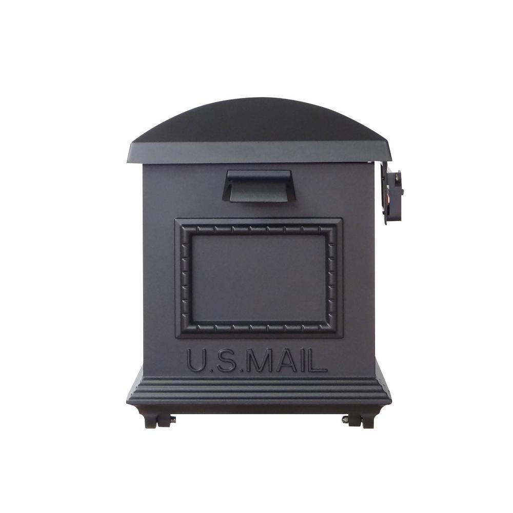 Traditional Black Post Mount Mailbox - Super Arbor
