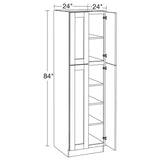 Home Decorators Collection Washington 24 in. W x 24 in. D x 84 in. H Assembled Plywood Pantry Kitchen Cabinet in Onyx with Soft Close