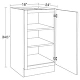 Home Decorators Collection Grayson 18 in. W x 24 in. D x 34.5 in. H Assembled Plywood Full Height Door Base Kitchen Cabinet in Deep Onyx RH