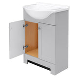 Style Selections Euro 25-in Gray Single Sink Bathroom Vanity with White Cultured Marble Top