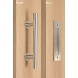 Contemporary 12 in. Black Powdered Ladder Pull and Flush Sliding Barn Door Handle - Super Arbor