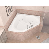 Beryl 5 ft. Acrylic Corner Drop-in Whirlpool Air Bathtub in White - Super Arbor