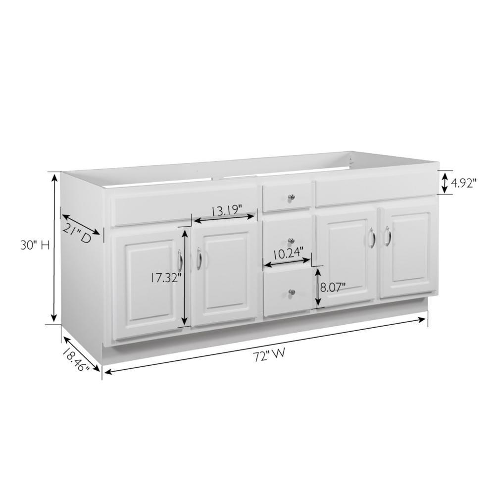 Concord RTA 72 in. W x 21 in. D Bath Vanity Cabinet Only in White Gloss - Super Arbor