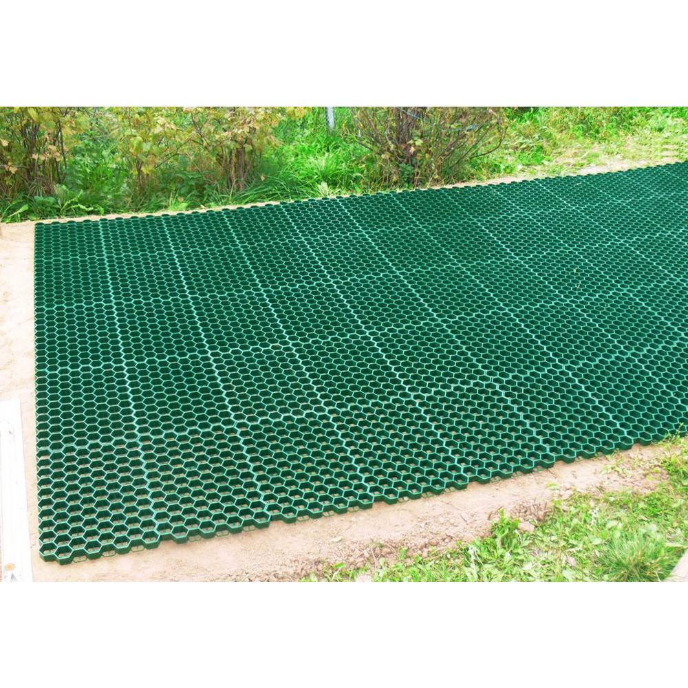 19.7 in. x 19.7 in. x 1.9 in. Green Permeable Plastic Grass Pavers for Parking Lots, Driveways (4 Pieces/11 sq.ft.) - Super Arbor