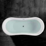 Mulhouse 71 in. Acrylic Flatbottom Freestanding Bathtub in White - Super Arbor