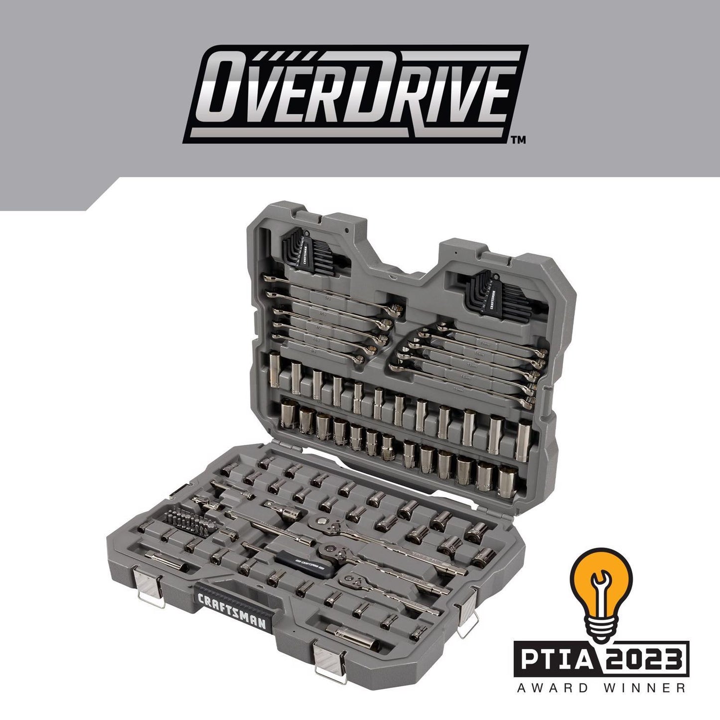 Craftsman OVERDRIVE 121 pc Mechanic's Tool Set - Metric/SAE, Gunmetal Chrome
