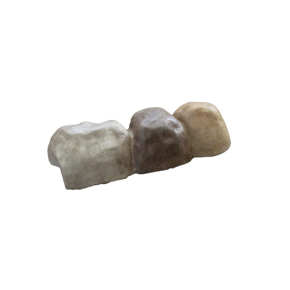 Edgestone 4 in. x 12 in. x 3 in. Multi-Colored Concrete Overlapping RIVER ROCK Edging (10-Pack) - Super Arbor