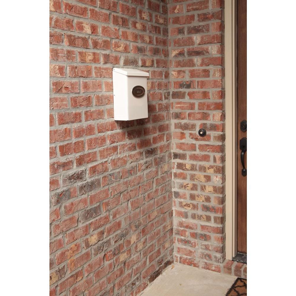 Designer Medium, Vertical, Wall Mount, Locking Mailbox, White - Super Arbor