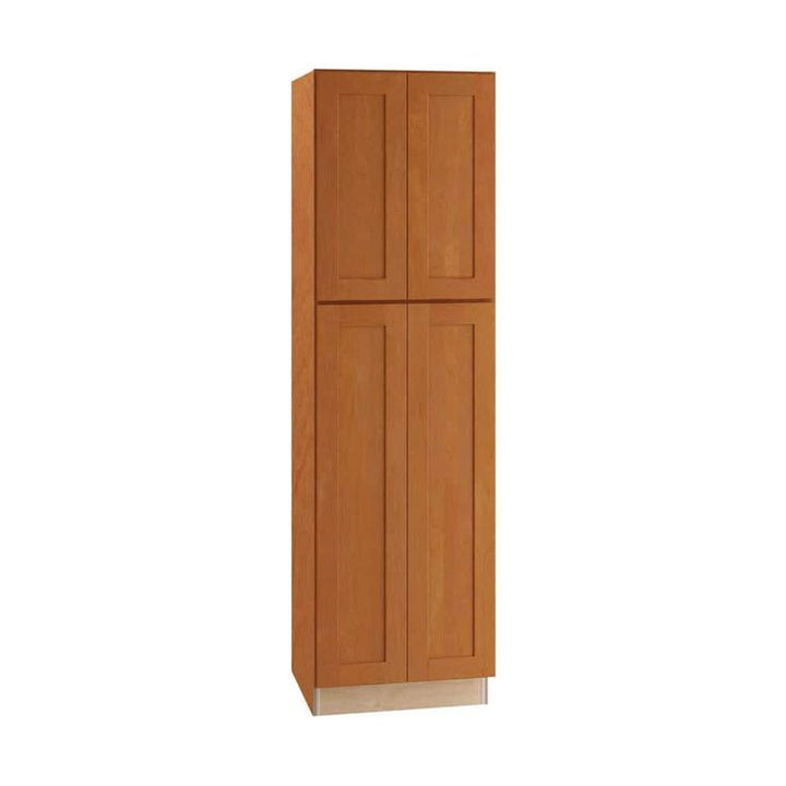 Home Decorators Collection Newport 24 in. W x 24 in. D x 84 in. H Assembled Plywood Pantry Kitchen Cabinet in Cinnamon with Soft Close