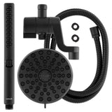 12-Spray High Pressure 1.8 GPM 5 in. Wall Mount Dual Shower Head and Handheld Shower Head in Matte Black - Super Arbor