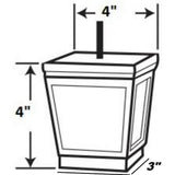 4 in. x 4 in. Unfinished Solid Hardwood Square Bun Foot - Super Arbor