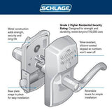 Camelot Satin Nickel Electronic Door Lock with Georgian Door Knob Featuring Flex Lock - Super Arbor