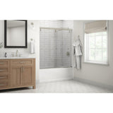 Simplicity 60 x 59-1/4 in. Frameless Mod Soft-Close Sliding Bathtub Door in Nickel with 1/4 in. (6mm) Clear Glass - Super Arbor