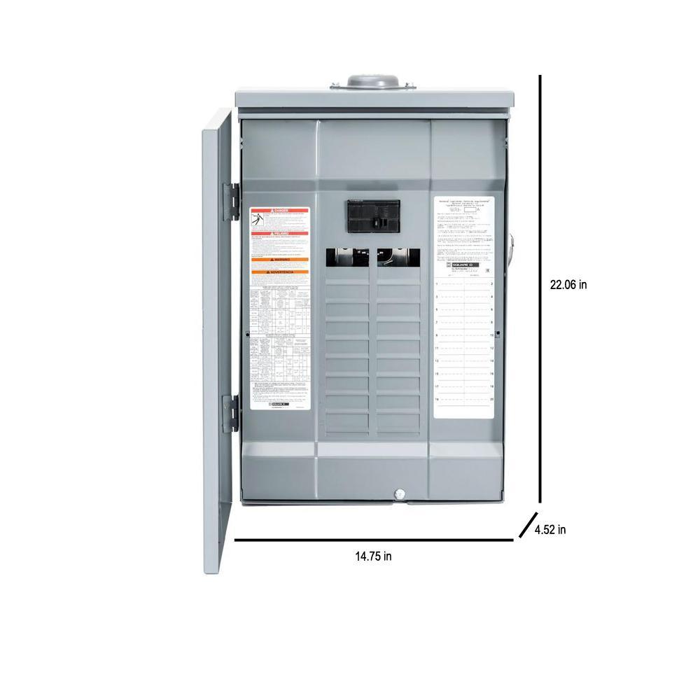 Homeline 100 Amp 20-Space 40-Circuit Outdoor Main Breaker Plug-On Neutral Load Center - Super Arbor