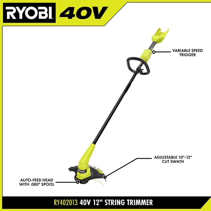 RYOBI 40-Volt Lithium-Ion Cordless Battery String Trimmer/Edger (Tool Only)