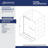 Essence-H 44 to 48 in. x 76 in. Semi-Frameless Bypass Sliding Shower Door in Brushed Nickel - Super Arbor