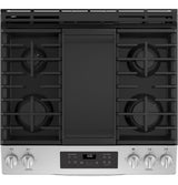 GE 5.3 cu. ft. Slide-In Gas Range with Steam-Cleaning Oven in Stainless Steel