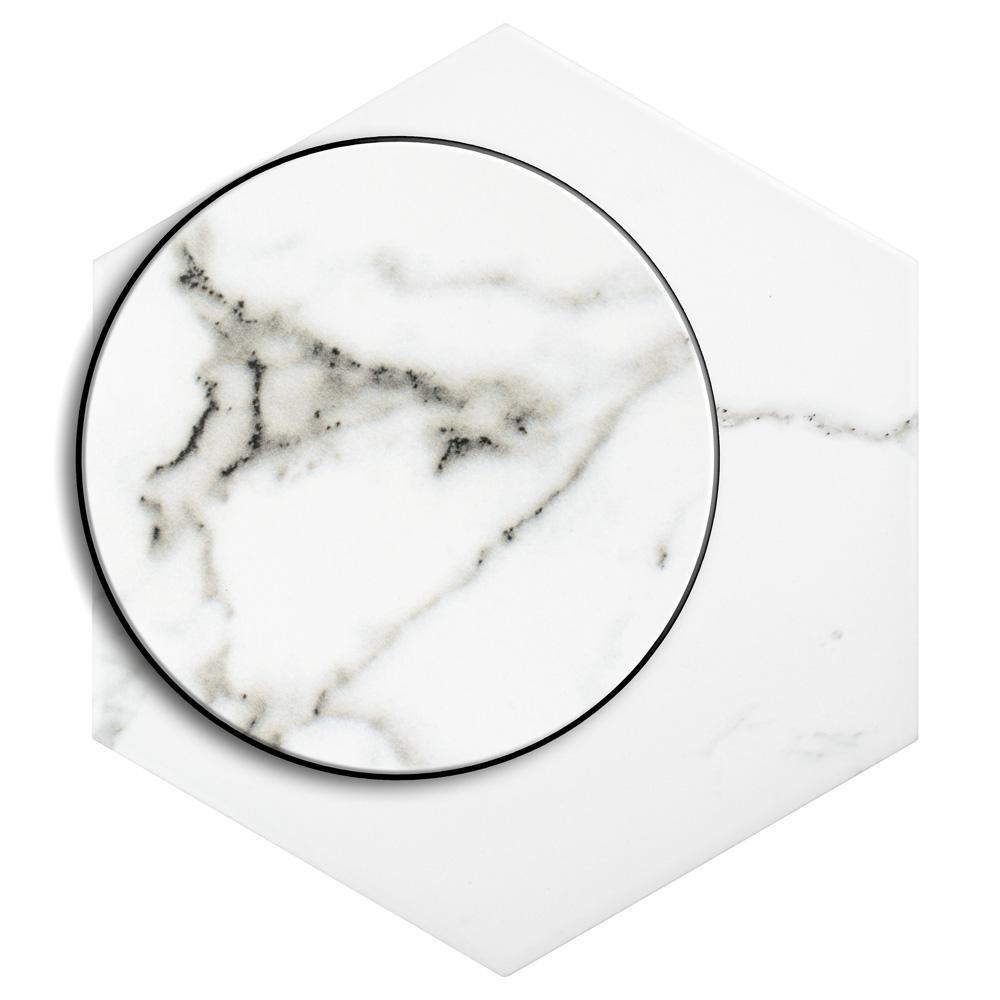 Timeless Calacatta Hex 8-5/8 in. x 9-7/8 in. Porcelain Floor and Wall Tile (11.56 sq. ft. / case) - Super Arbor