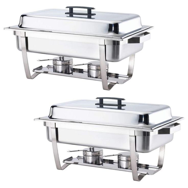 8 Qt. Foldable Frame Stainless Steel Chafing Dish Buffet Chafer Complete (Set of 2)