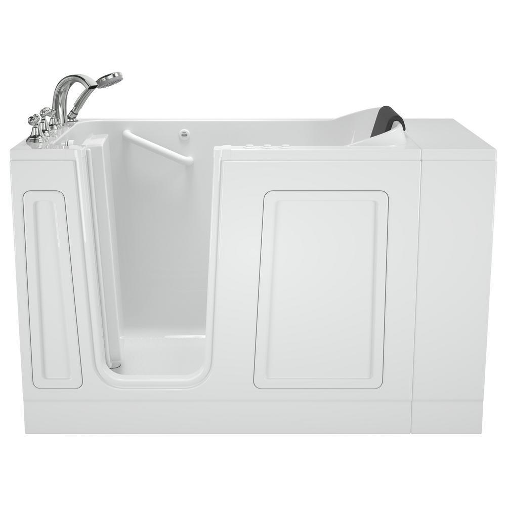 Acrylic Luxury 51 in. x 30 in. Left Hand Walk-In Whirlpool and Air Bathtub in White - Super Arbor
