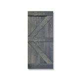 36 in. x 84 in. Gray Knotty Pine Wood Interior Sliding Barn Door Slab - Super Arbor