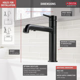 Delta Trinsic Matte Black 1-Handle Deck-Mount Pull-Out Handle Kitchen Faucet