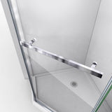 Prism 40-1/8 in. x 40-1/8 in. x 72 in. Semi-Frameless Neo-Angle Pivot Shower Enclosure in Brushed Nickel - Super Arbor