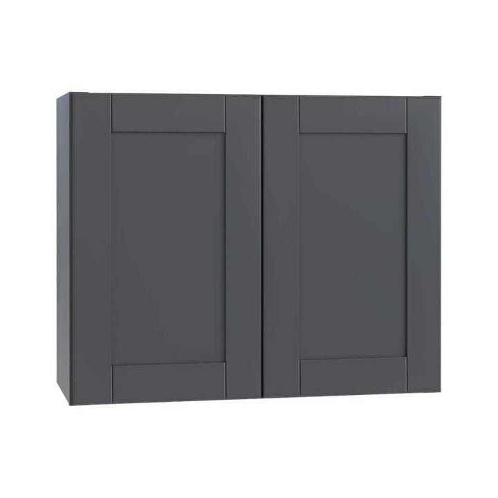 Home Decorators Collection Washington 30 in. W x 12 in. D x 24 in. H Assembled Plywood Wall Kitchen Cabinet in Valiant Onyx with Soft Close Doors