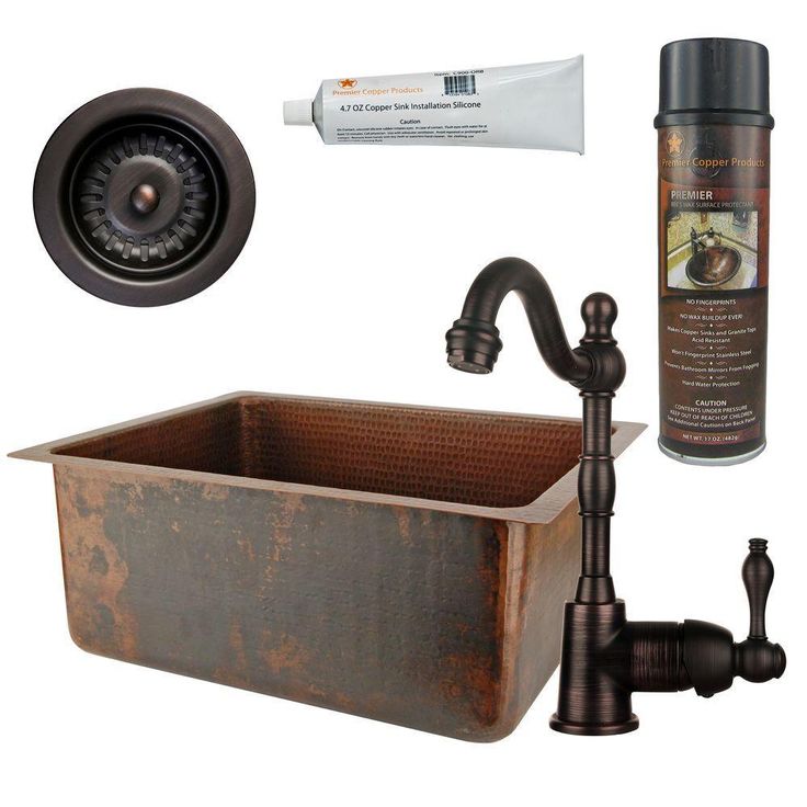 All-in-One Dual Mount Copper 20 in. Single Bowl Bar/Prep Sink with Faucet and Strainer Drain in Oil Rubbed Bronze