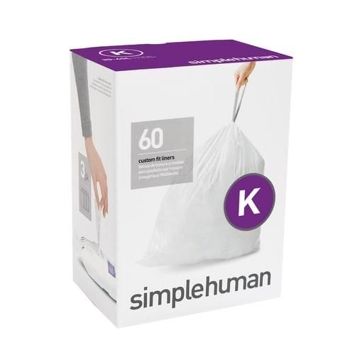 simplehuman Code K 60-Pack 12-Gallon White Outdoor Plastic Kitchen Trash Bag