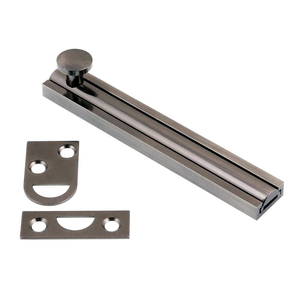 4 in. Solid Matte Black Brass Surface Bolt - Super Arbor