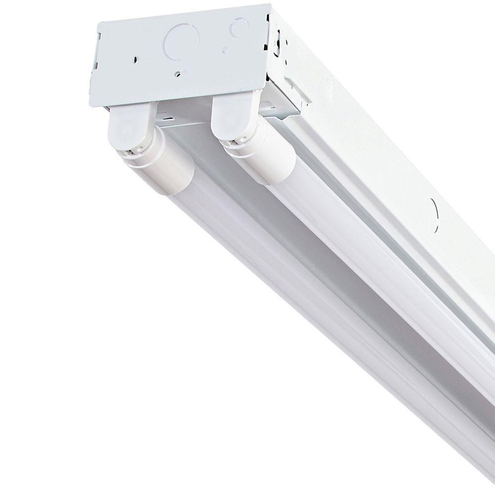 8 ft. 4-Light T8 Industrial LED White Strip Light with 1800 Lumen DLC Flex Tubes 3500K - Super Arbor