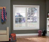 RELIABILT 105 Series New Construction 31-1/2-in x 51-1/2-in x 2-5/8-in Jamb White Vinyl Low-e Argon Single Hung Window with Grids Half Screen Included