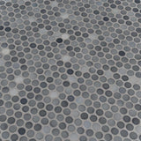 MSI Penny Round Grigio Mix 12.2 in. x 11.3 in. x 6 mm Glossy Ceramic Mesh-Mounted Mosaic Tile (14.36 sq. ft. / Case)