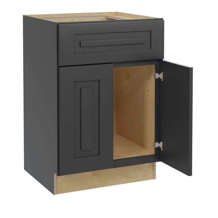 Home Decorators Collection Grayson 24 in. W x 21 in. D x 34.5 in. H Assembled Plywood Sink Base Bath Cabinet in Deep Onyx with Soft Close