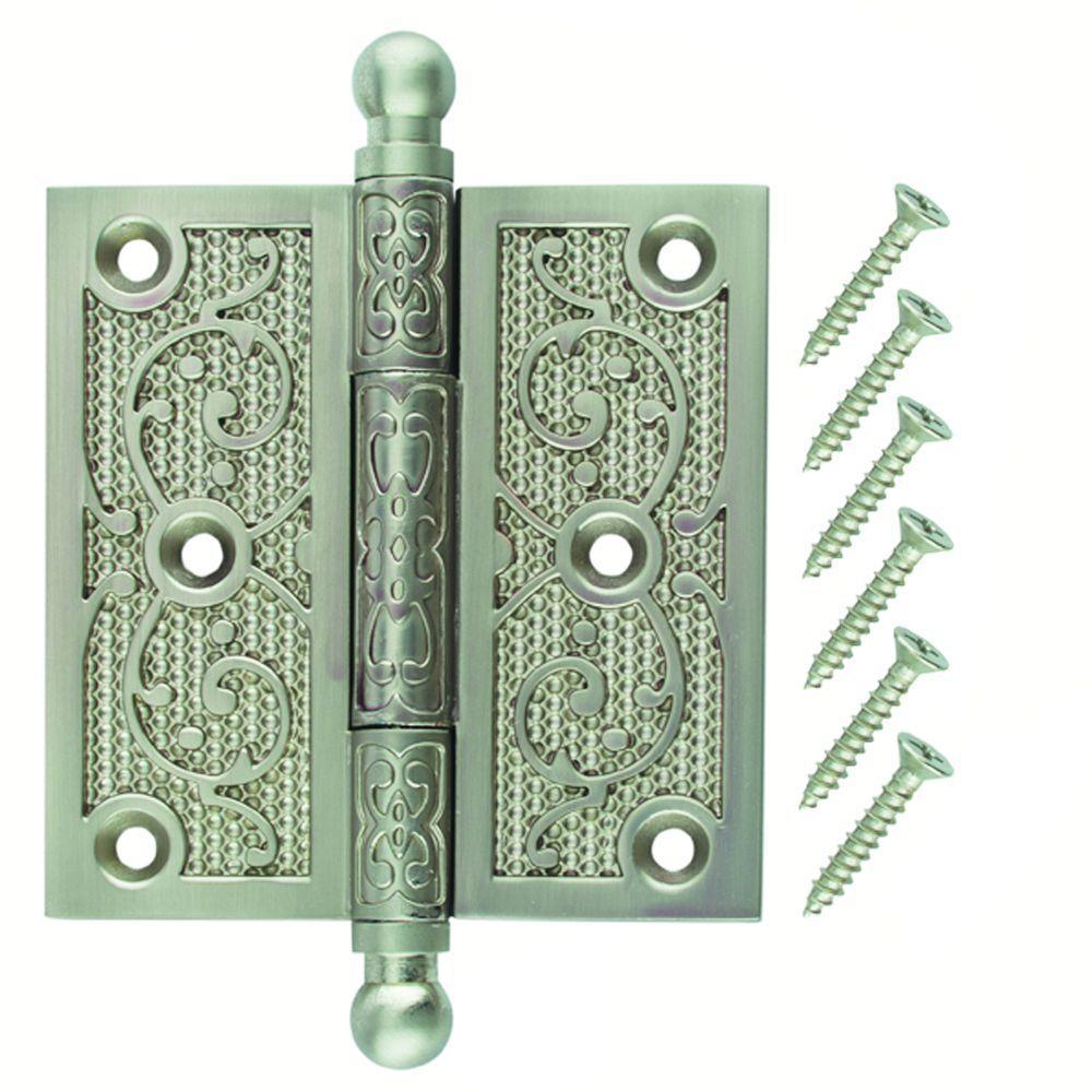 3-1/2 in. Chrome Square Corner Door Hinge - Super Arbor