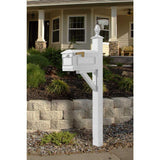 Westhaven White Post Mounted Non-Locking Cast Aluminum Mailbox System - Super Arbor