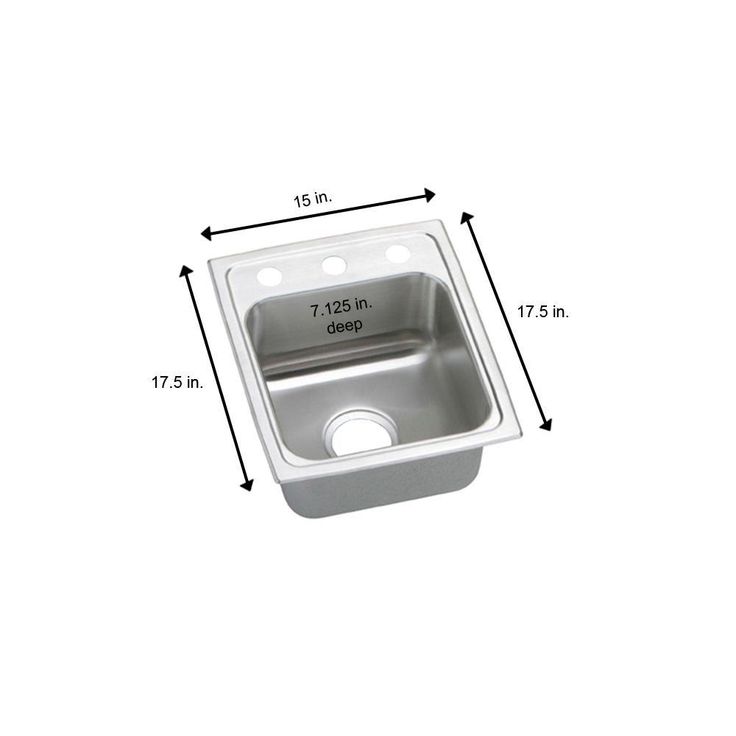 Pacemaker Drop-In Stainless Steel 15 in. 3-Hole Single Bowl Bar Sink