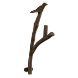 Cast Iron Rustic Decorative Bird on Tree Branch Hook Wall Mount - Super Arbor