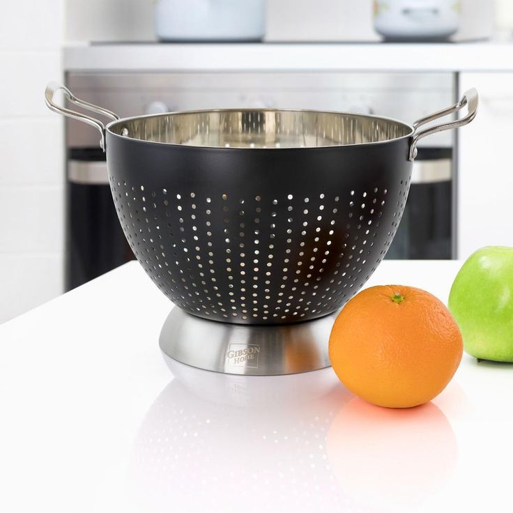 Crossen in Black Stainless Steel Colander Set (2-Piece)