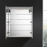 Spazio 30 in. W x 36 in. H Recessed or Surface Mount Medicine Cabinet with LED Lighting and Mirror Defogger - Super Arbor