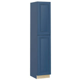 Home Decorators Collection Grayson 18 in. W x 24 in. D x 96 in. H Assembled Plywood Pantry Kitchen Cabinet in Mythic Blue with Soft Close LH