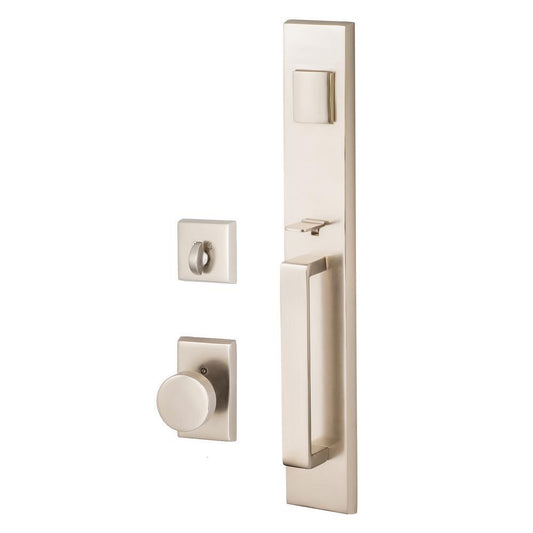 Vail Nickel Single-Cylinder Keyed Entrance Door Handleset with Deadbolt and Escalante Interior - Super Arbor