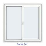 JELD-WEN FiniShield V-4500 35-1/2-in x 35-1/2-in x 3-in Jamb Left-operable Vinyl Black Sliding Window Full Screen Included