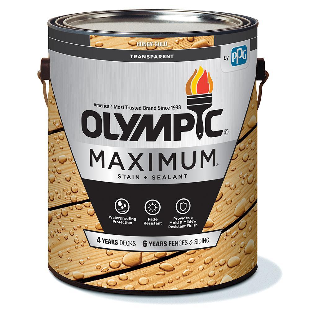 Olympic Maximum 1 gal. Honey Gold Exterior Stain and Sealant in One - Super Arbor