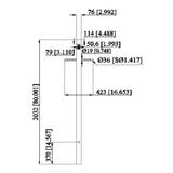 Black Lamp Post with Cross Arm and Outlet